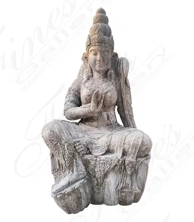 Oversized Buddha Statue in Empador Black Marble