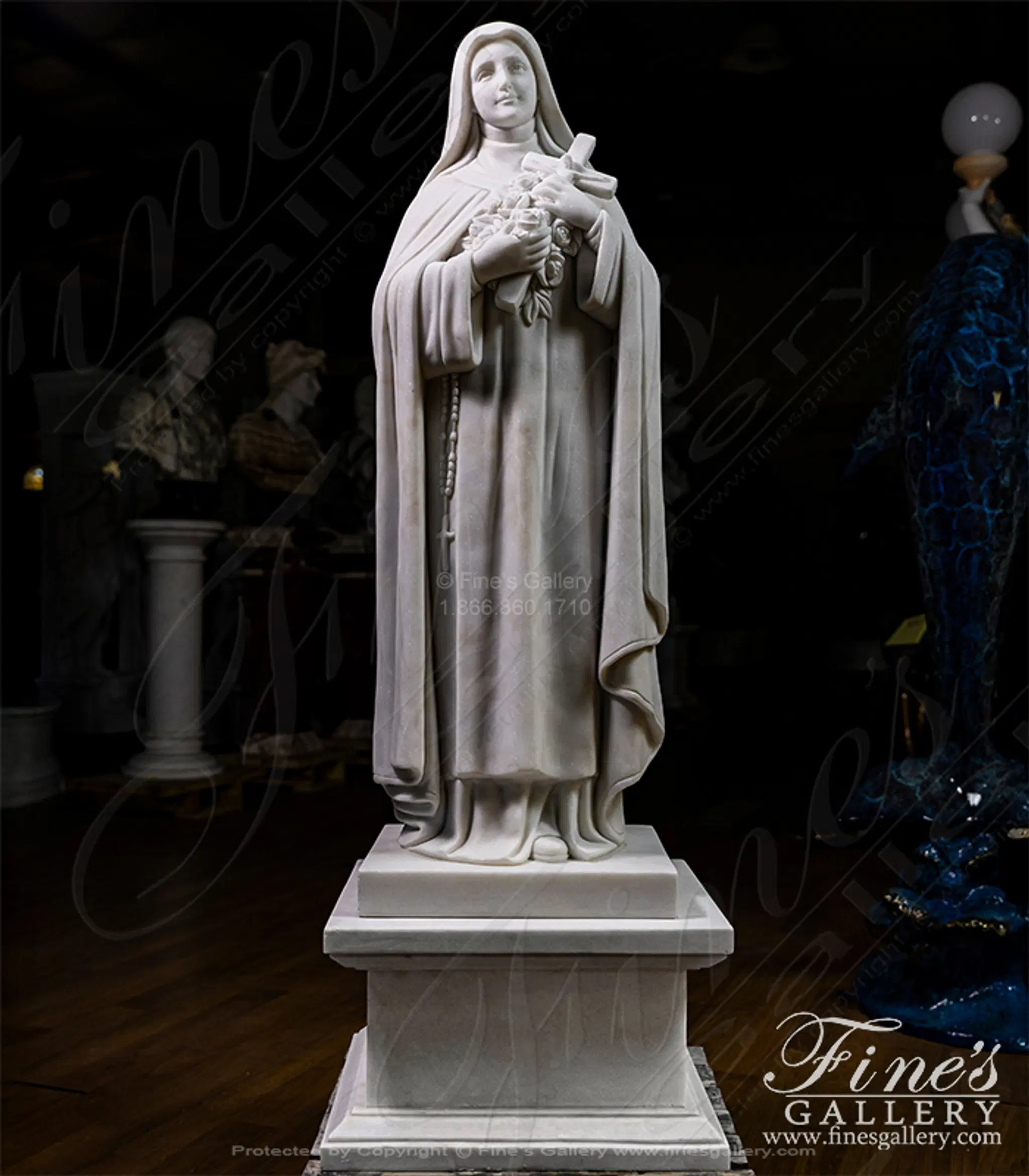 48" St Therese of Lisieux Marble Statue