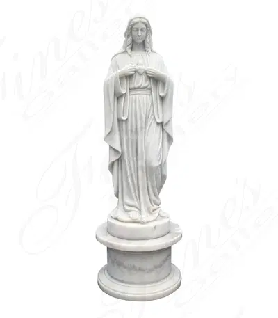 48" Immaculate Heart of Mary Marble Statue