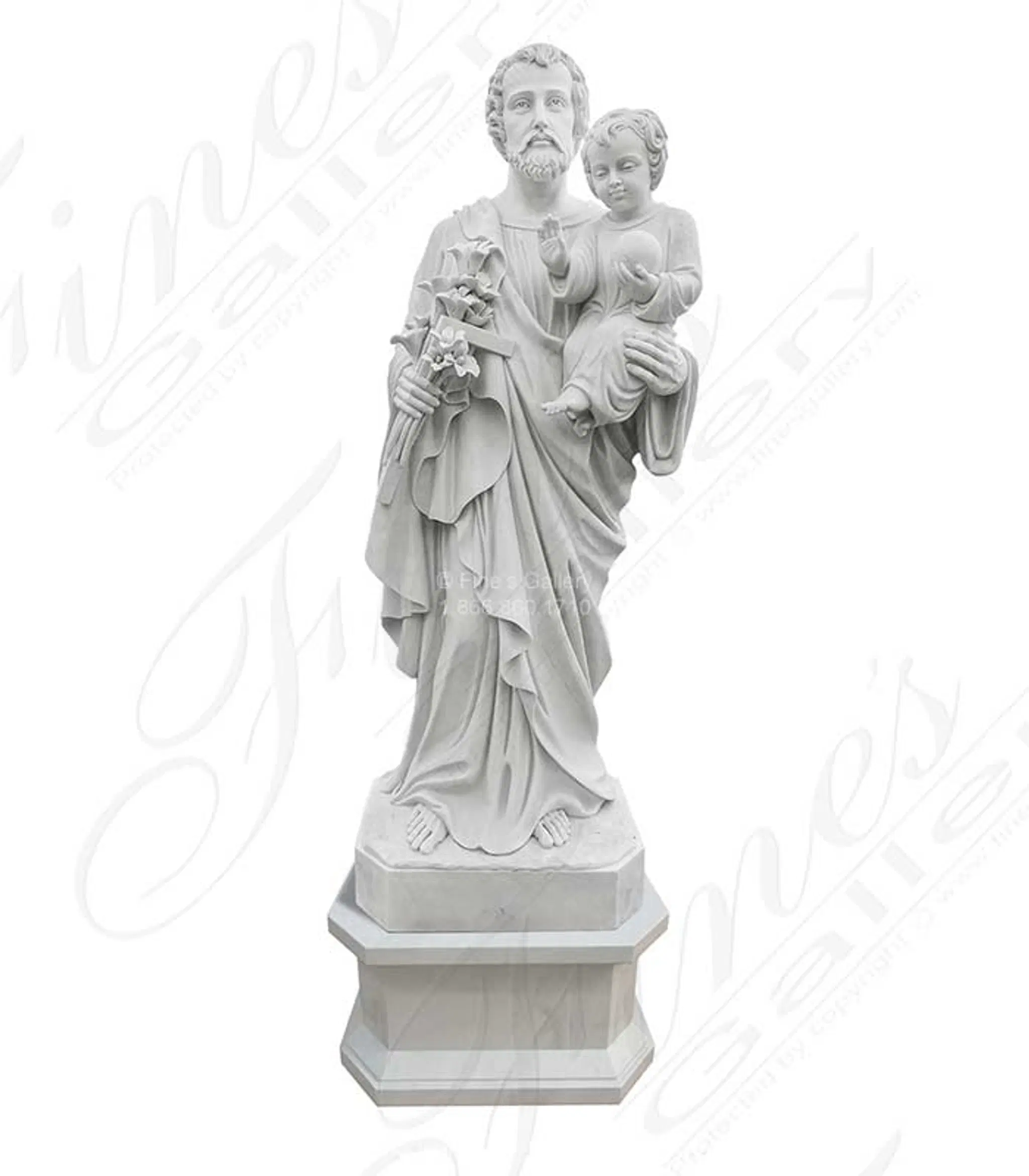 St Joseph with Child Jesus Marble Statue