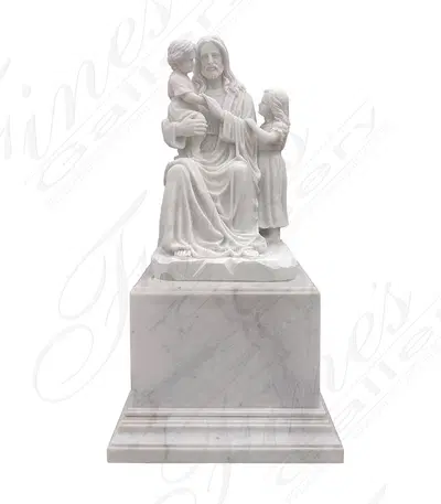Jesus Loves The Little Children Marble Statue