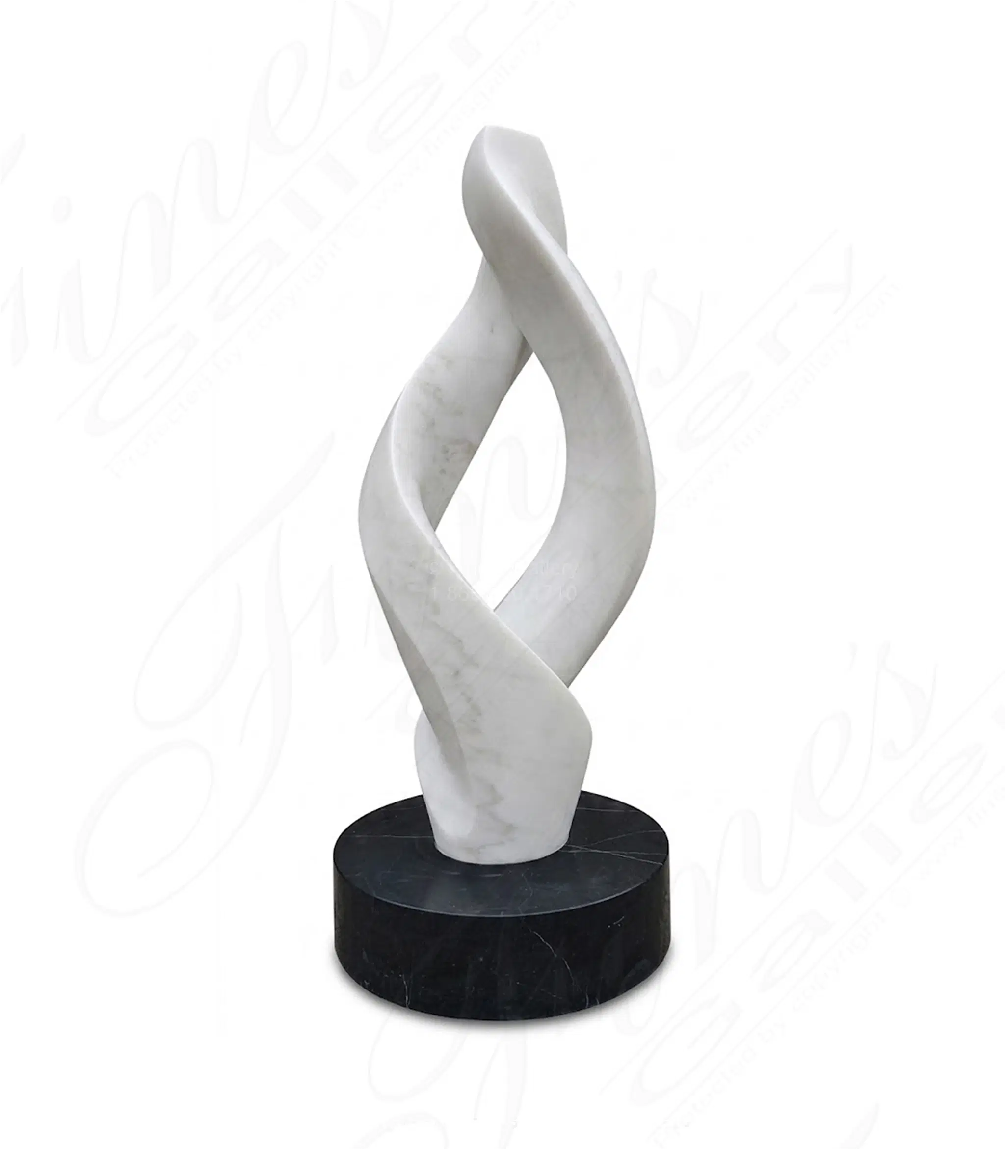 Contemporary Marble Sculpture in Statuary & Nero Marquina Marble — Model MS-1635 — Hand-Crafted by Fine's Gallery
