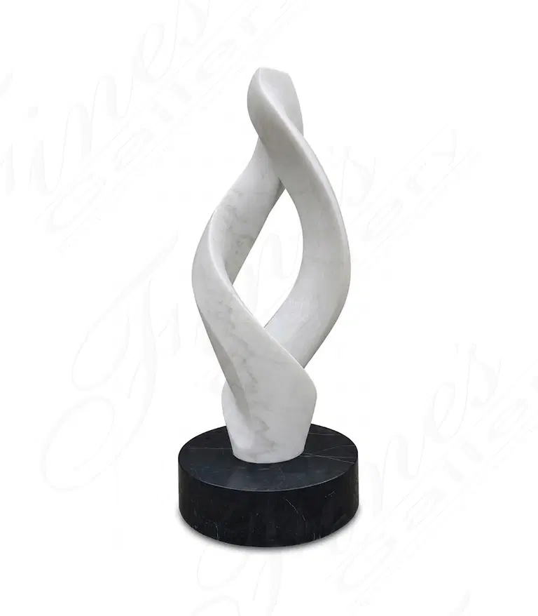 Contemporary Marble Sculpture in Statuary & Nero Marquina Marble