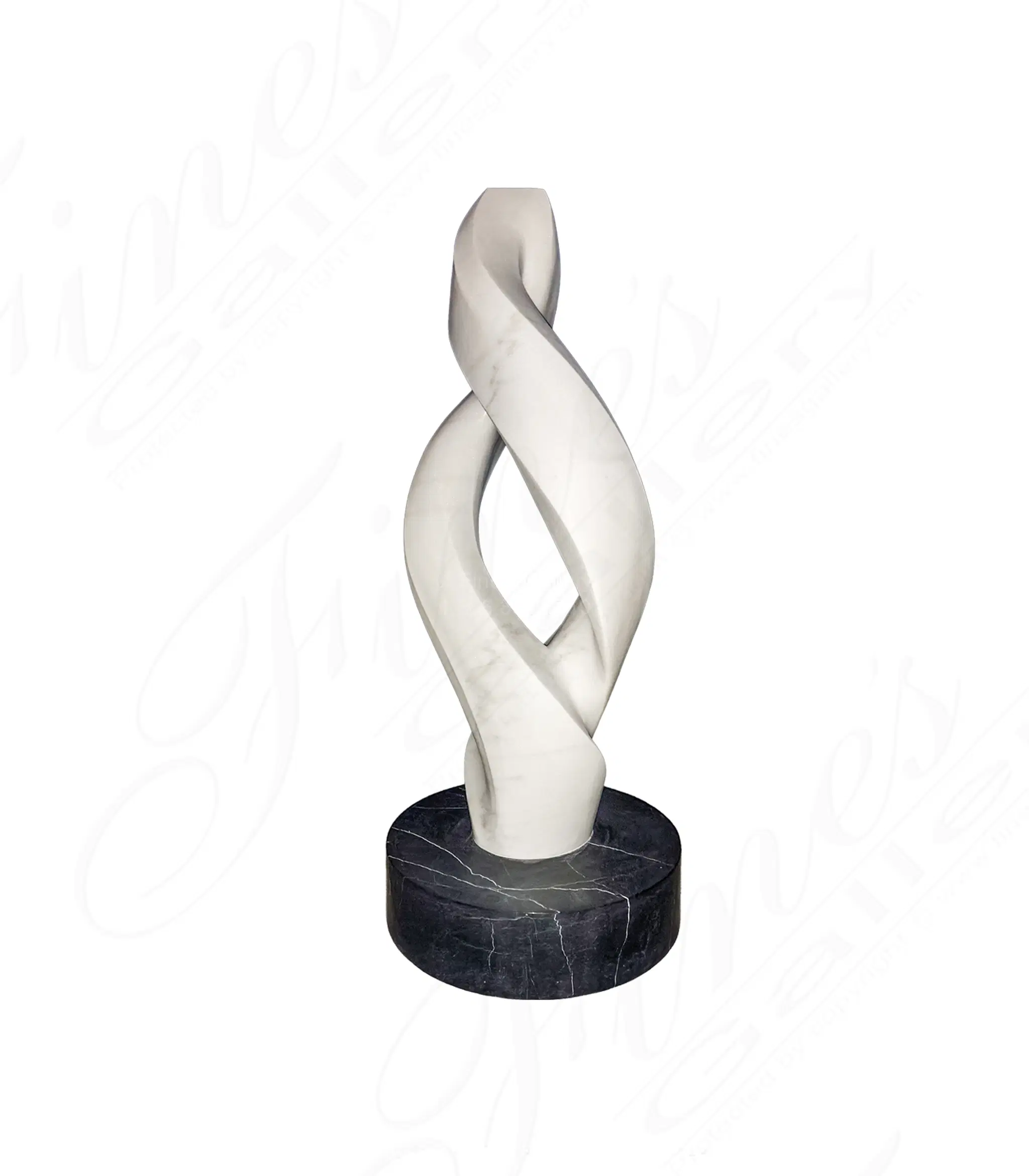 Contemporary Marble Sculpture in Statuary & Nero Marquina Marble — Model MS-1635 — detail view 1