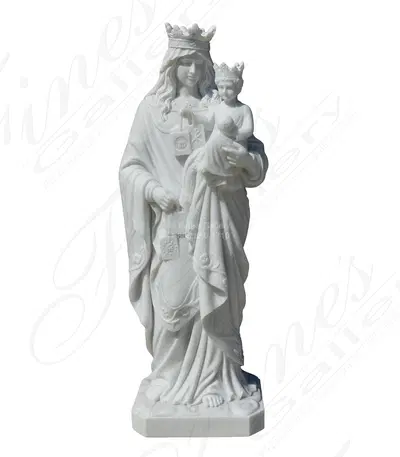 60" Our Lady Of Mt St Carmel in Statuary Marble