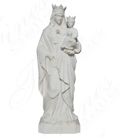 60" Our Lady Of Mt St Carmel in Statuary Marble