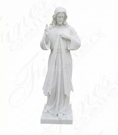 Jesus as the Divine Mercy in Statuary Marble