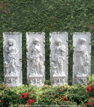 Marble Lady Wall Statue Set