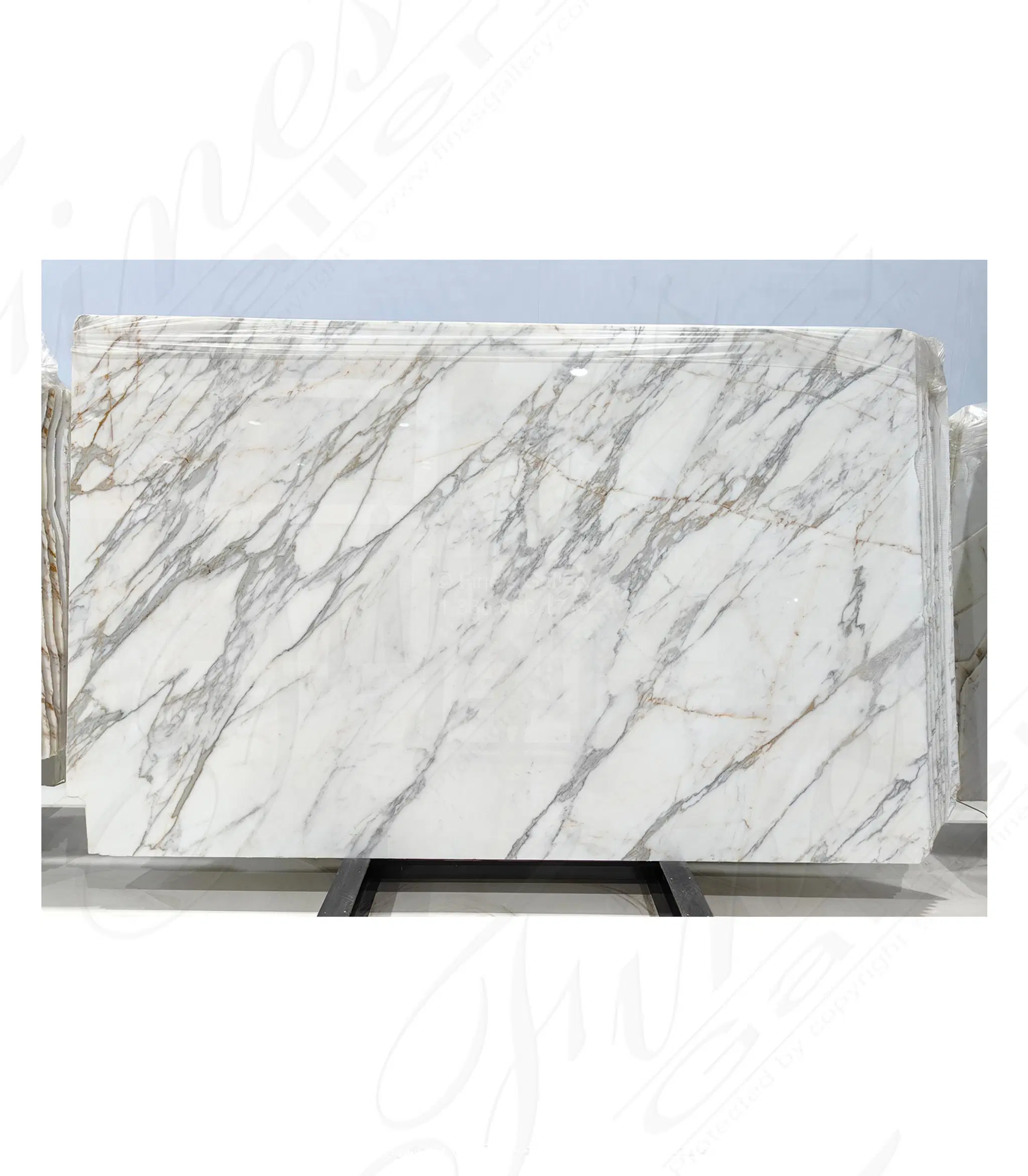 Calacatta Gold Marble Slabs — Model MSLB-017 — Hand-Crafted by Fine's Gallery