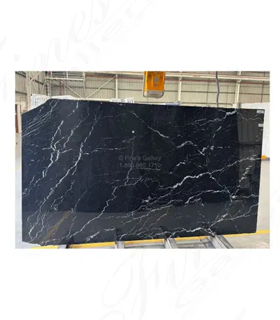 Polished Nero Marquina Marble Slab