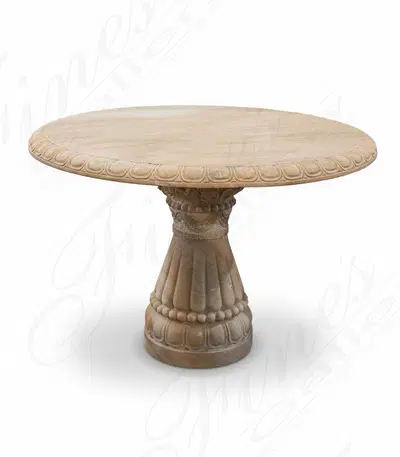 46" Rosetta Marble Dining Table - Italian Rococo Replica for Exterior or Lanai