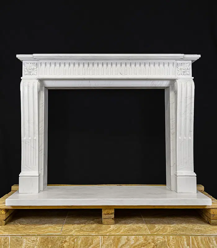 XMarble XFireplaces - Statuary White Marble Fireplac - XMFP-1797