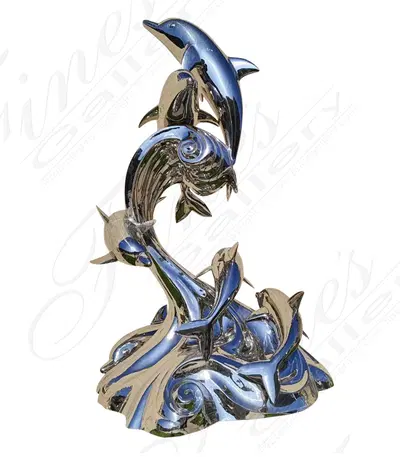6 Dolphins Sculpture in Marine Grade Stainless