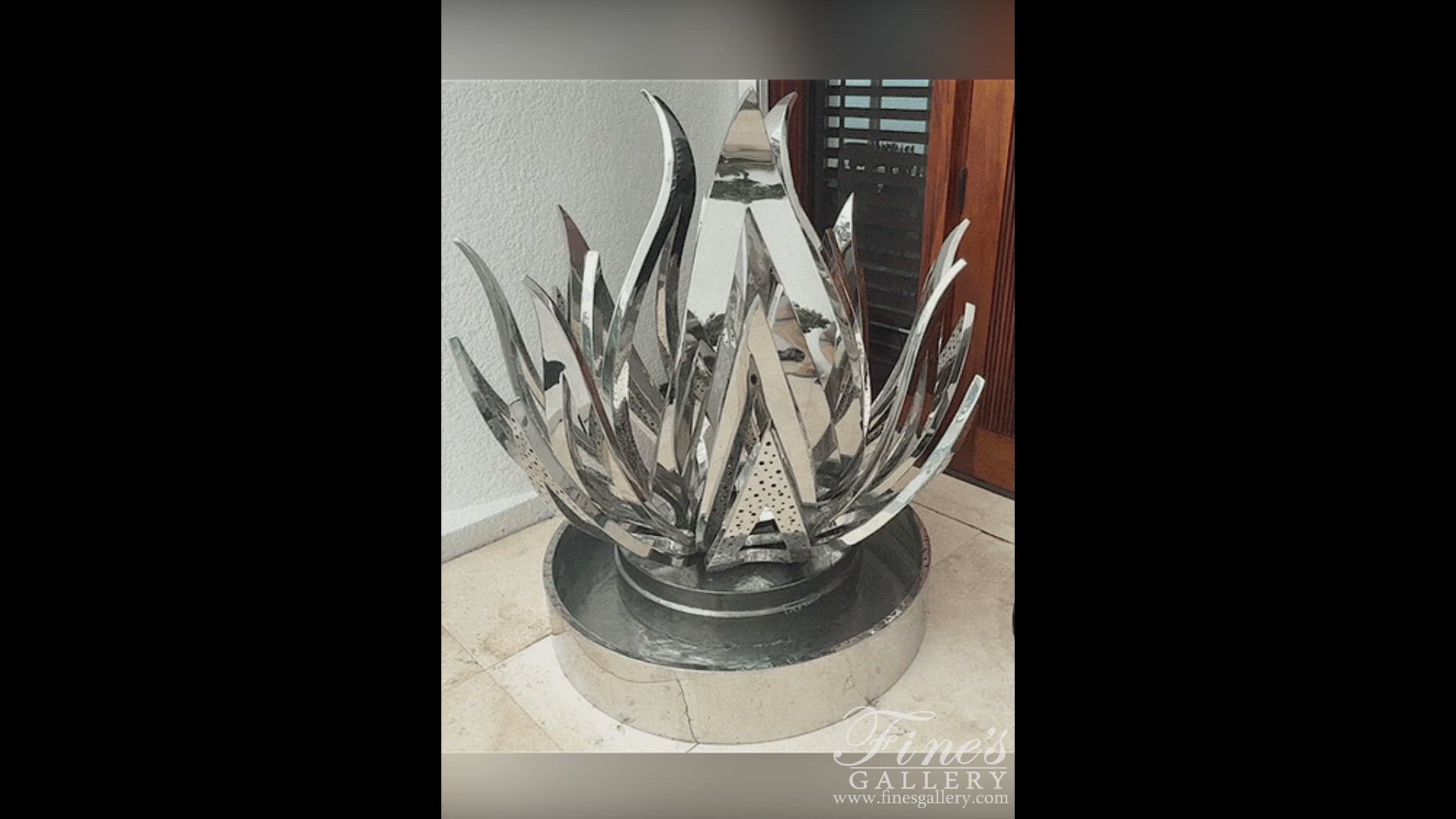 Lotus Shaped Fountain in Marine Grade Stainless — Model SS-037 — product video