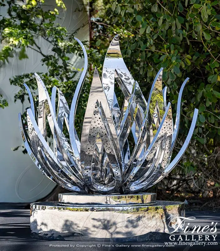 Lotus Shaped Fountain in Marine Grade Stainless