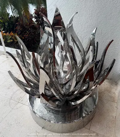 Lotus Shaped Fountain in Marine Grade Stainless