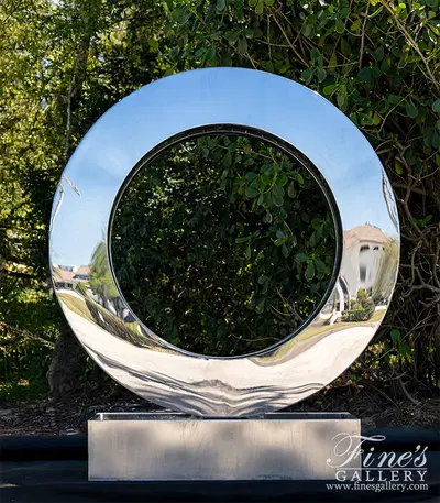 Circular Abstract Fountain in Marine Grade Stainless