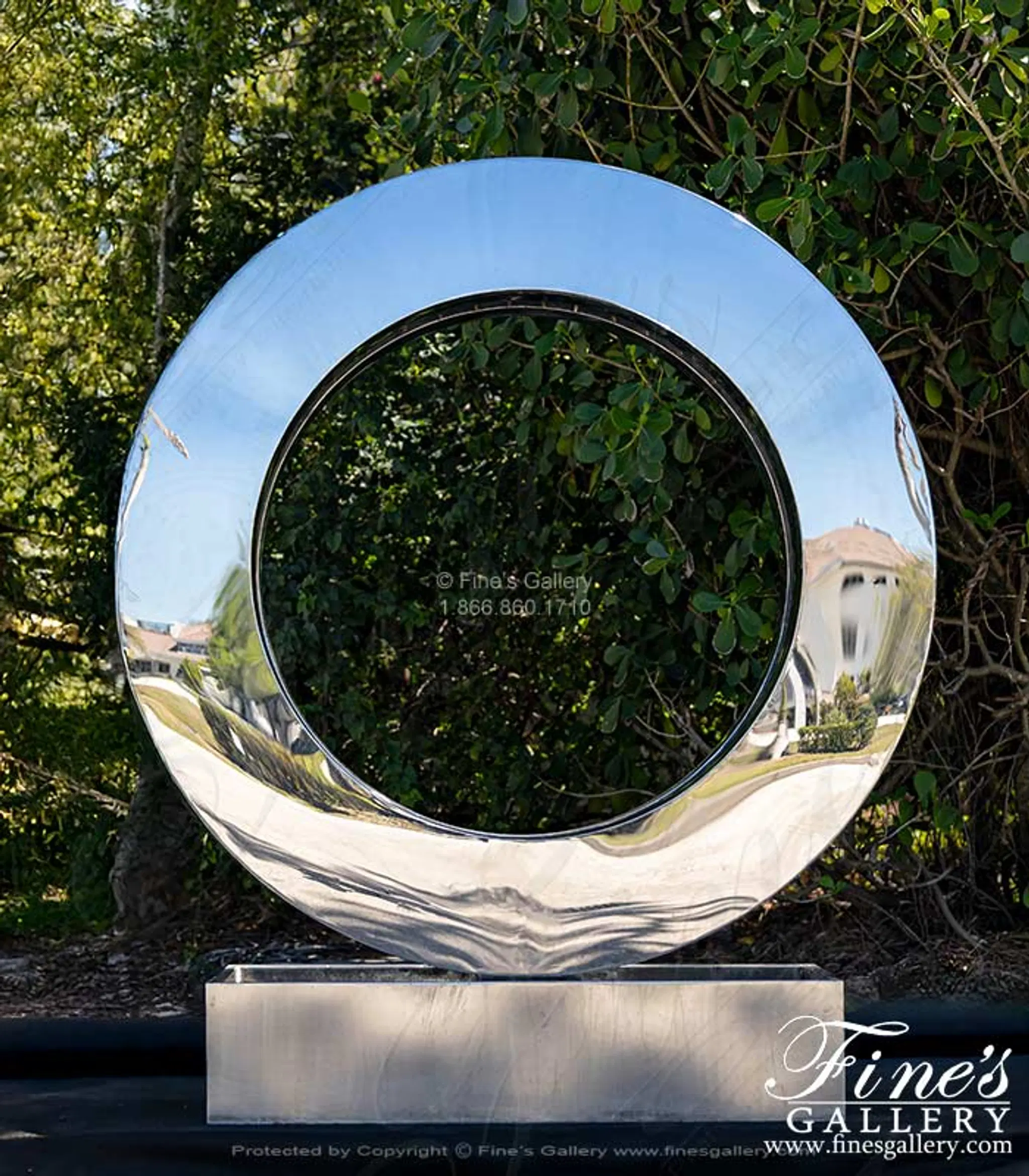 Circular Abstract Fountain in Marine Grade Stainless