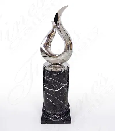 Marine Grade Stainless Steel Flame Sculpture, Polished Finish