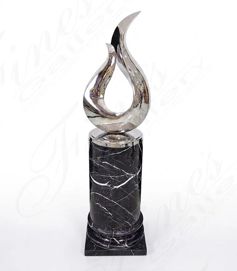 Marine Grade Stainless Steel Flame Sculpture, Polished Finish