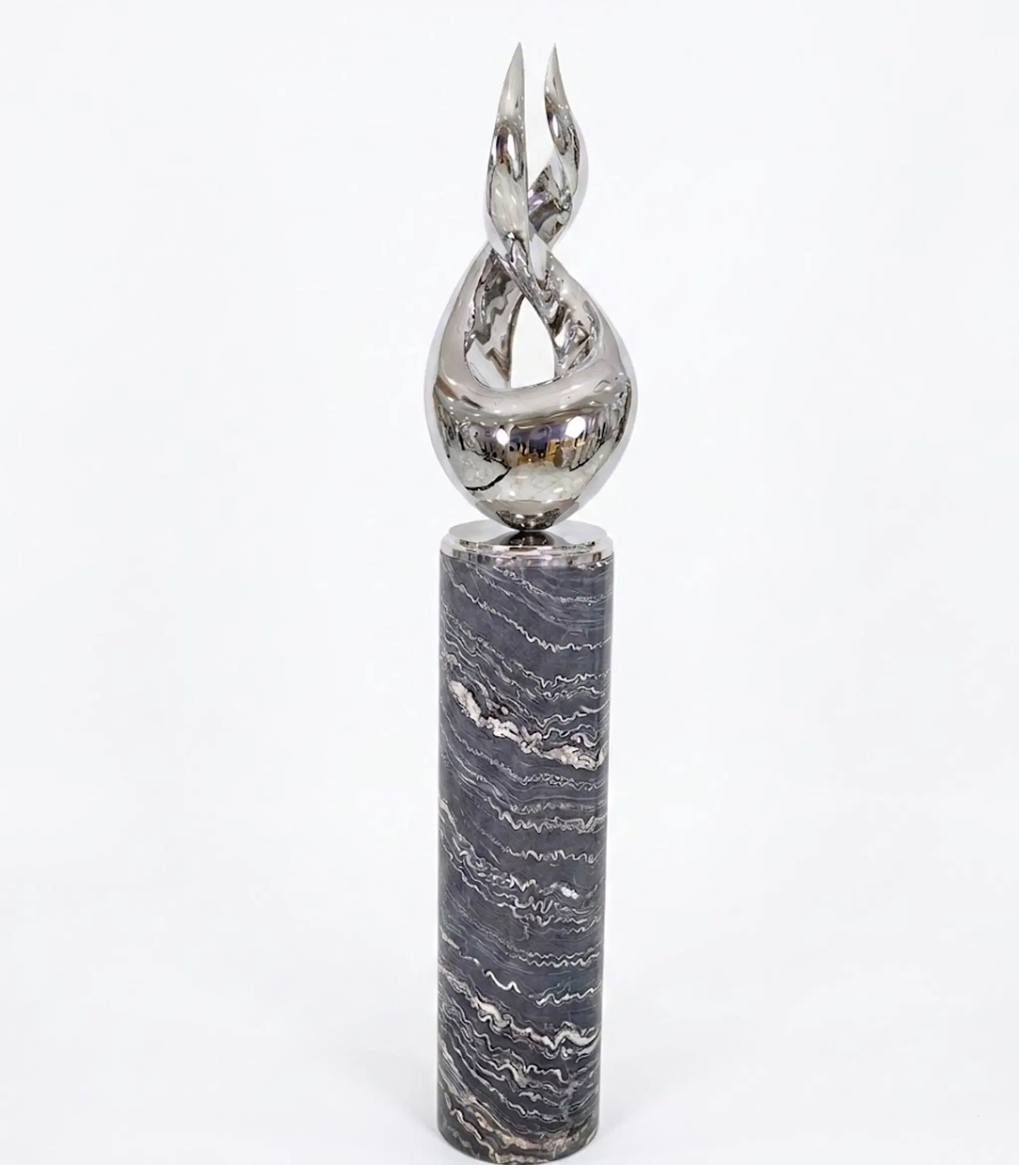 Abstract Flame in Stainless Steel — Model SS-043 — Hand-Crafted by Fine's Gallery