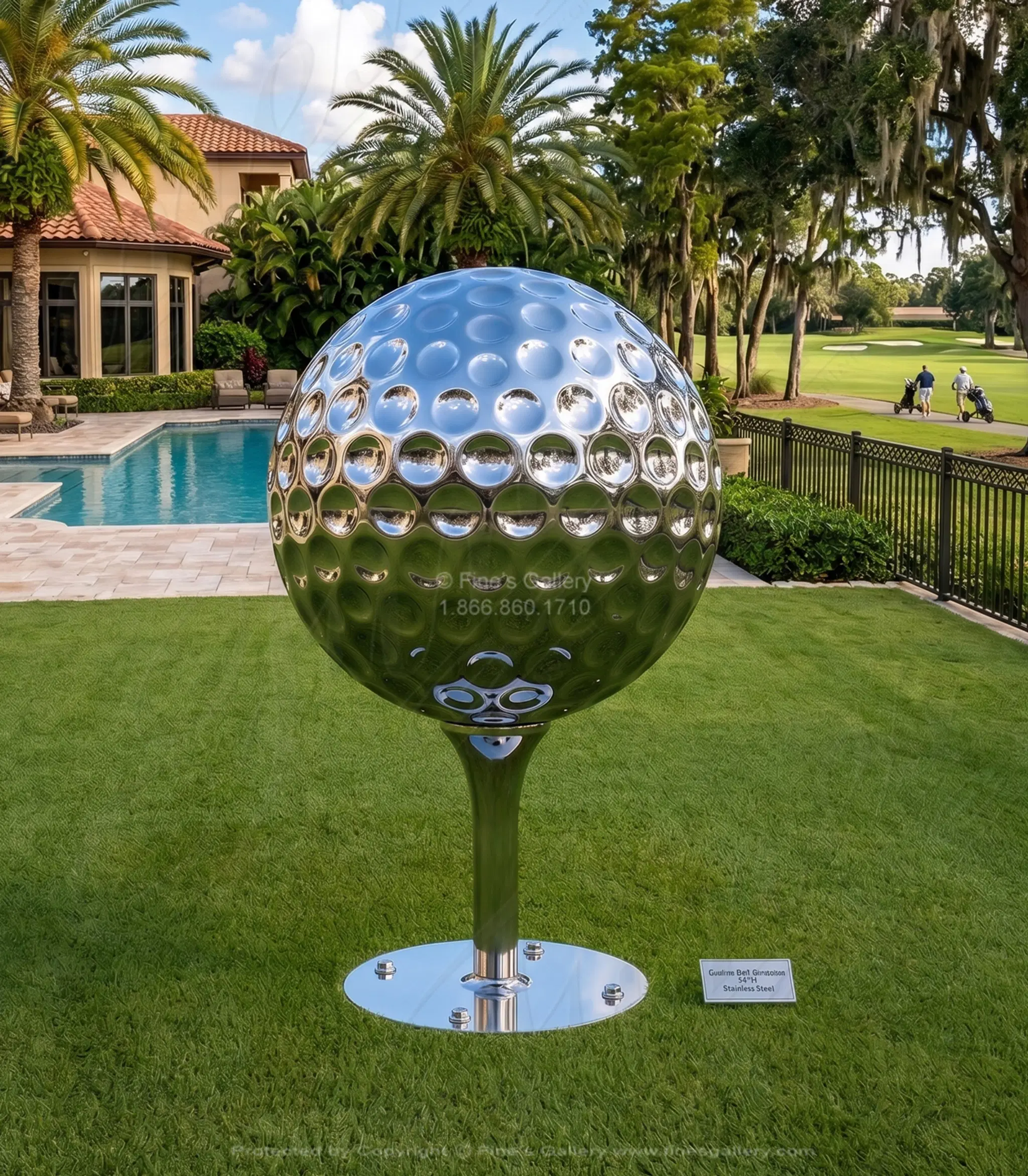 36" Diameter Golf Ball in Marine Grade Stainless
