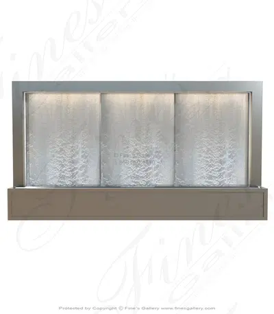 144" Wide Water Wall Fountain in Marine Grade Stainless Steel